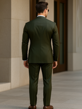 Tropical Dark Metallic Green Suit