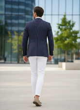 Italian Dark Blue Double-Breasted