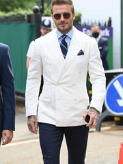 White Double-Breasted Suit