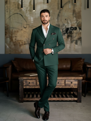 Tropical Emerald Executive Double-Breasted Suit
