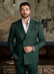 Tropical Emerald Executive Double-Breasted Suit