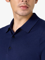 Navy Blue Short-Sleeve Polo Shirt