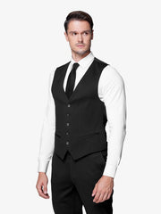 Italian Black Custom 3-Piece Tailored Suit