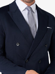 Tropical Navy Blue Double-Breasted Custom Suit