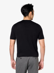 Men’s Black Merino Wool Crew Neck T-Shirt | Maison Sartoria