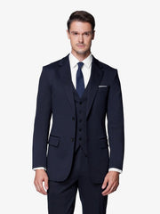 Tropical Navy Blue Custom 3-Piece Tailored Suit