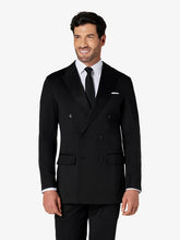 Italian Black Double-Breasted Custom Suit