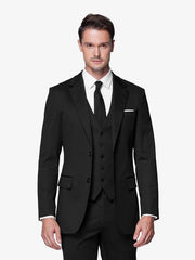 Italian Black Custom 3-Piece Tailored Suit