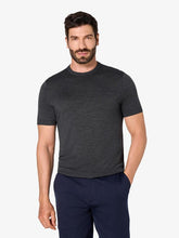 Men’s Charcoal Merino Wool Crew Neck T-Shirt | Maison Sartoria
