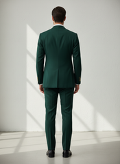 Tropical Deep Forest Green Double-Breasted Suit
