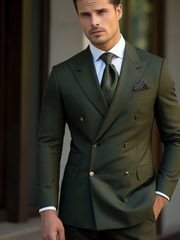 Tropical Dark Metallic Green Suit