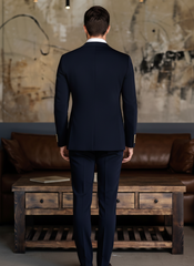 Tropical Navy Dark Blue Double-Breasted