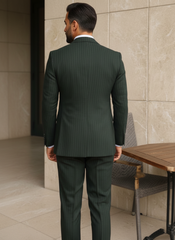 Italian Green Double-Breasted Suit