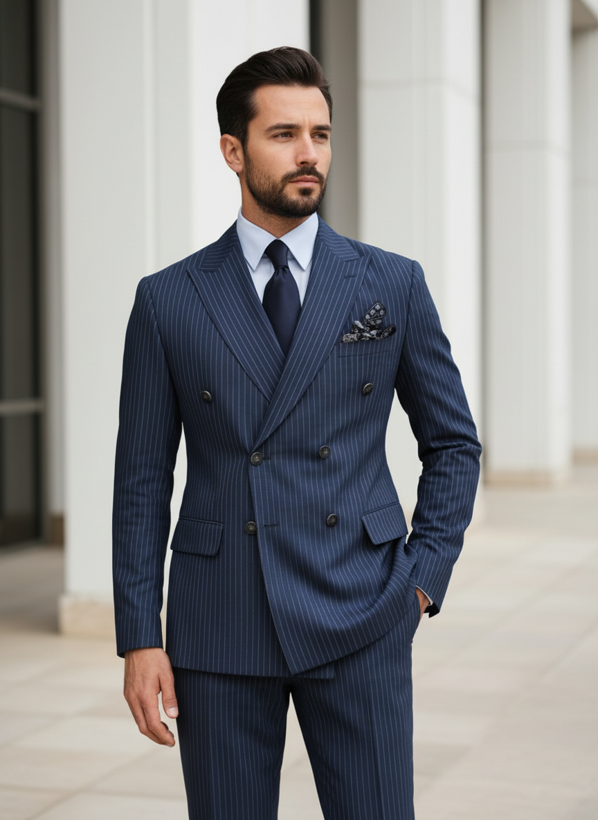 Italian Blue Double-Breasted