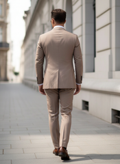 Tropical Sand Beige Double-Breasted Suit