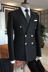 Italian Gentleman’s Black Breasted Blazer
