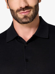 Black Short-Sleeve Polo Shirt