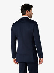 Tropical Navy Blue Double-Breasted Custom Suit
