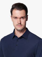 Navy Blue Full-Sleeve Polo Shirt