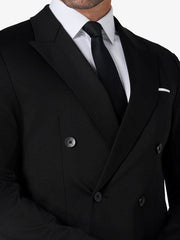 Black Double-Breasted Custom Suit