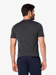 Men’s Charcoal Merino Wool Crew Neck T-Shirt | Maison Sartoria