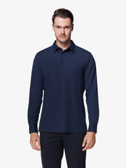 Navy Blue Full-Sleeve Polo Shirt