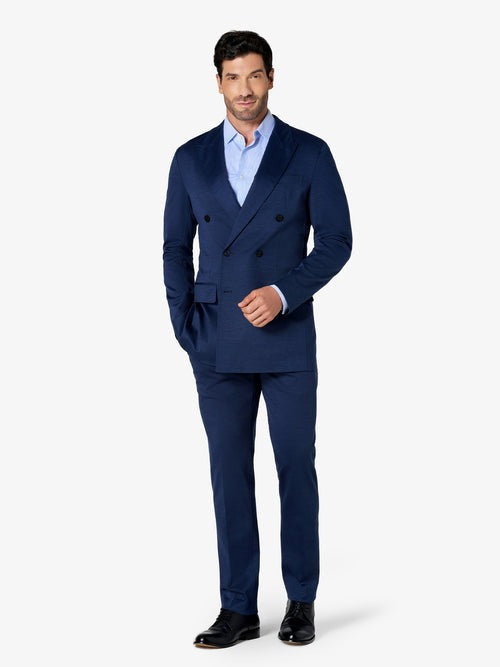 Tropical Mid Blue Double-Breasted Custom Suit