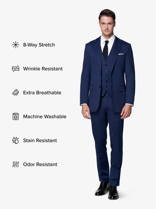Mid Blue  Custom 3-Piece Tailored Suit