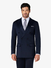 Tropical Navy Blue Double-Breasted Custom Suit