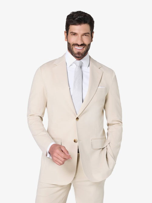 Beige Custom 2-Piece Tailored Suit