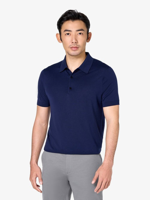 Navy Blue Short-Sleeve Polo Shirt