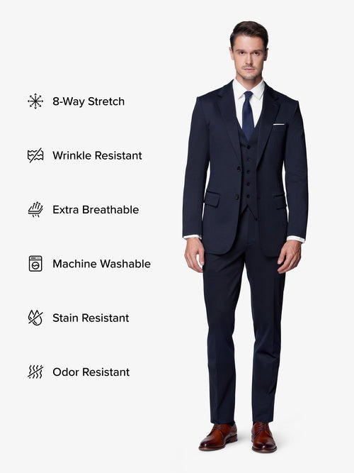 Navy Blue Custom 3-Piece Tailored Suit