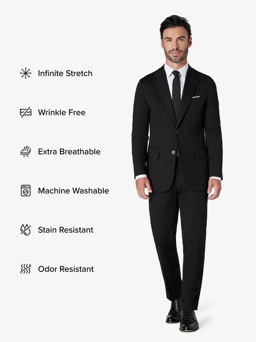 Black Custom 2-Piece Tailored Suit